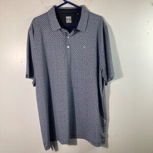 Mens Callaway Opti Dri Golf Polo Shirt Geometric Graphic 2XL Navy Black White
